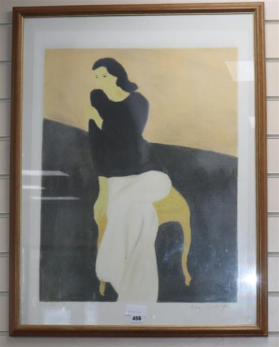 Pierre Boncompain (France b.1938), limited edition print, Study of a seated woman, signed in pencil, 74 x 55cm